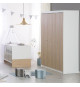 Chambre bébé complete - Lit évolutif 70 X 140 cm + Commode a langer + Armoire 3 portes - ROBA - Bicolore blanc / décor chene …