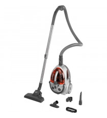 Aspirateur sans sac - SENCOR - SVC 730RD-EUE2 - Moteur ECO 800 W - 76 dBA - 1,5 L - Systeme Cyclone - Argent / Rouge