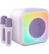 Enceinte karaoké lumineuse - BIGBEN - Lavande - Bluetooth, 30W, 2 micros sans fil USB-C, Égaliseur, Batterie Li-on