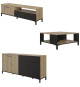 Ensemble meuble TV, table basse et buffet bas - TRUST - Chene / Noir - GAMI