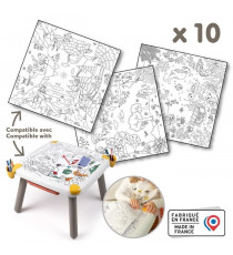 Smoby - Recharge Coloriages pour la Kid table créative - 10 feuilles de coloriages