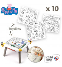 Smoby - Recharge Coloriages pour la Kid table créative - 10 feuilles de coloriages Peppa Pig