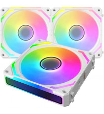 XIGMATEK - Starlink Ultra Arctic (Blanc) - Pack 3 Ventilateurs PC - 3x120mm ARGB - 800-2000 RPM - 29,2 dBA - 68,5 CFM - Hub i…
