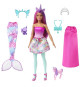 Barbie Coffret Poupée Il Était Une Fois Transformable en Sirene Ou Royal, Bébé Dragon Et Licorne, a partir de 3 Ans, HLC28