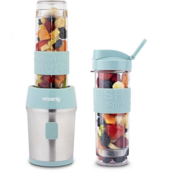 Mini blender - SMOO16 - 300 W - 570 mL - Bleu pastel - 2 gourdes incluses