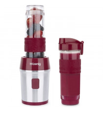 Mini blender - H.Koenig - SMOO10 - 300 W - 570 mL - Framboise - 2 gourdes incluses