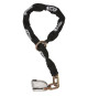 Antivol de chaîne - ABUS - 8008/12KS120 Black Loop - Chaîne 12 mm - Pene 16 mm - Alarme 100 dB - Cylindre Xplus - 2 clés