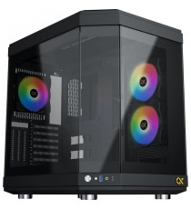 Boîtier PC Cube sans alim - XIGMATEK CUBI (Noir) - E-ATX/ATX/Micro ATX - 6x120mm A-RGB - USB-C/3.0 - Verre trempé