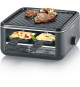 Raclette Gril - SEVERIN - RG2360 - 4 pers. - Compacte - Plaque 24 x 24 cm - Inclus 4 Poelons et spatules - Noir