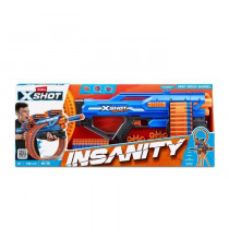 Blaster Rotatif - ZURU - XSHOT Insanity Mad Mega Barrel - Blaster avec barillet de 72 fléchettes et portée de 27 metres
