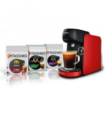 Machine a café + 3 packs T-discs - BOSCH - TASSIMO FINESSE TAS163E - 1400 W - 0,7 L - Multi-boissons - IntensityBoost - Noir