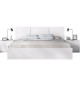 Ensemble structure de lit + tete de lit en 3 parties et 2 tables de nuit avec 2 tiroirs - HAVANA - 140 x 190 cm - Blanc