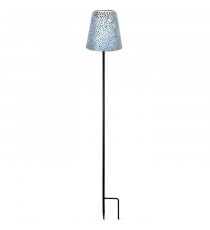 Lampe solaire - GARDEN ID Argent - Ø12 h70 cm - Autonomie 6-8h - Pied stabilisateur - Bouton on/off - Pile AAA.