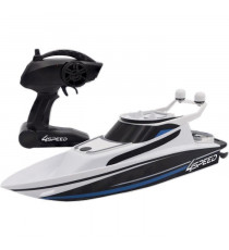 Bateau Télécommandé - SILVERLIT - 4SPEED - Speed Boat - 8 km/h - 34 cm - blanc et noir - des 8 ans