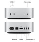 Apple - Mac mini (2024) Puce Apple M4  - RAM 16Go - Stockage 256Go SSD - CPU 10 coeurs GPU 10 coeurs - Argent