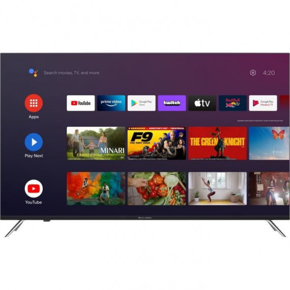 CONTINENTAL EDISON - TV LED UHD 4K - 55'' (139,7 cm) - Smart Android TV - Wifi Bluetooth - 4xHDMI - 3xUSB - Noir