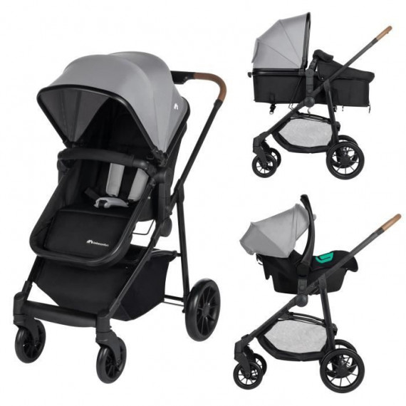 BEBECONFORT HAZE Poussette 3 en 1 i-Size - Nacelle + Siege auto Gr0+ Habillage pluie inclus - naissance jusqu'a 22Kg, Tinted …