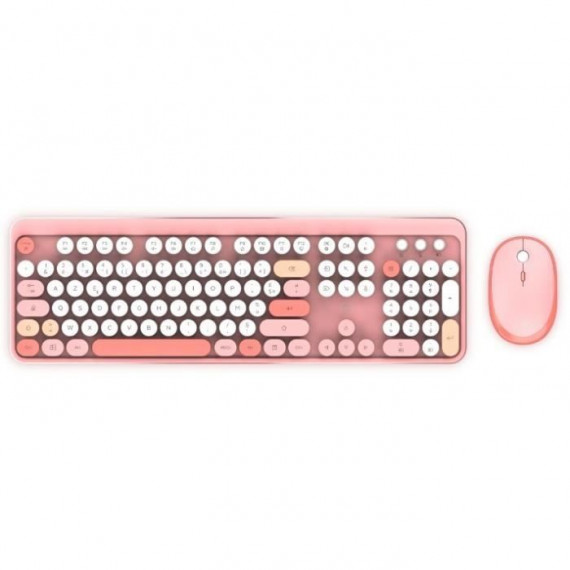 Combo sans fil clavier + souris - MOBILITY LAB - Pure Color - Rose - Design ergonomique - Frappe discrete