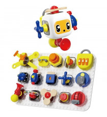Set Busy Board Delux - TOP BRIGHT - Cube et Planche - 15 Gadgets - Serrures - Klaxon - Boutons
