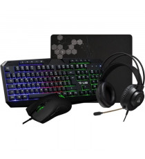 Pack Gamer 4 en 1 - The G-Lab - COMBO NATRIUM - Souris Filaire - Clavier Filaire - Casque Filaire - Tapis de Souris