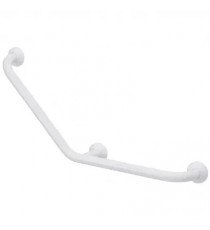 BARRE D'APPUI COUDEE 135° Ø30 L40 3 POINTS DE FIXATION ALU+ EPOXY BLANC VIS CACHEES