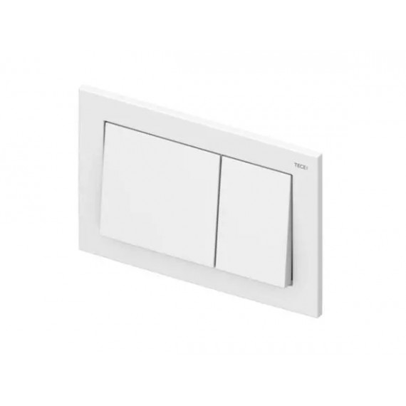 PLAQUE DE COMMANDE WC TECEBASE BLANCHE DOUBLE TOUCHE