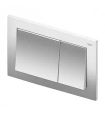 PLAQUE DE COMMANDE WC TECEBASE CHROME BRILLANT DOUBLE TOUCHE