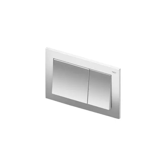 PLAQUE DE COMMANDE WC TECEBASE CHROME BRILLANT DOUBLE TOUCHE