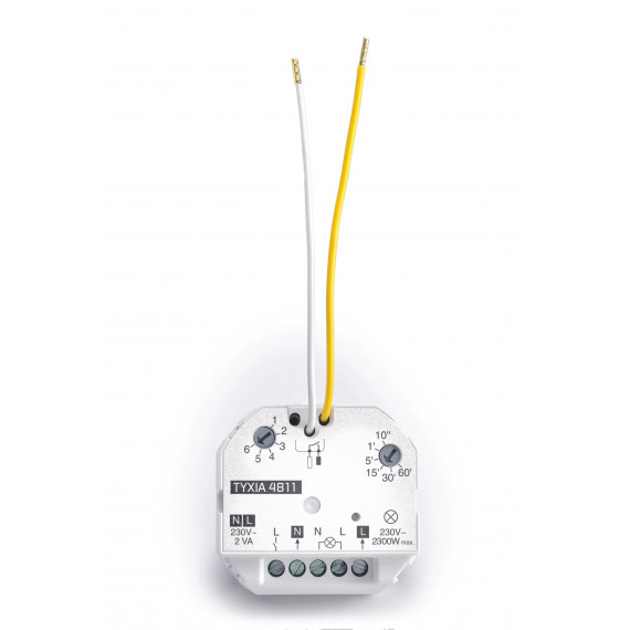 TYXIA 4811 MICROMODULE RECEPT SORTIE ALIMENTEE 10 A MARCHE ARRET + MINUTERIE X3D
