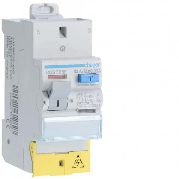 INTERRUPTEUR DIFFERENTIEL 2P 63A 30MA TYPEA A BORNES DECALEES SANVIS