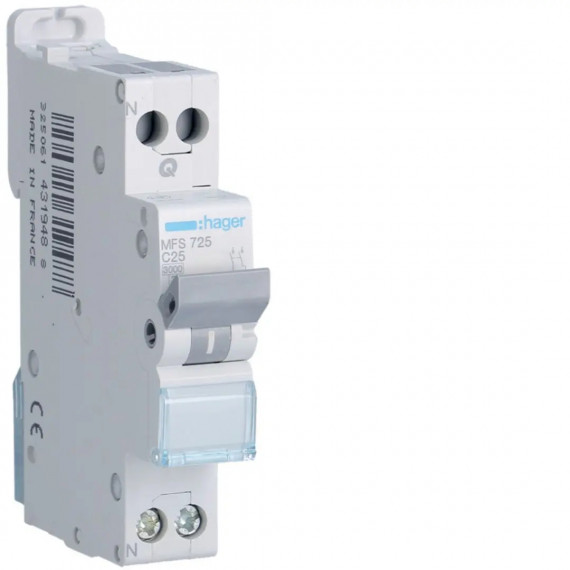 DISJONCTEUR 1P+N 3KA C-25A CON NEXION SANVIS 1MODULE
