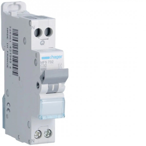 DISJONCTEUR 1P+N 3KA C-32A SANVIS 1M
