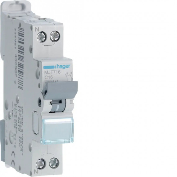 DISJONCTEUR 1P+N 4.5-6KA COURBE C - 16A 1 MODULE