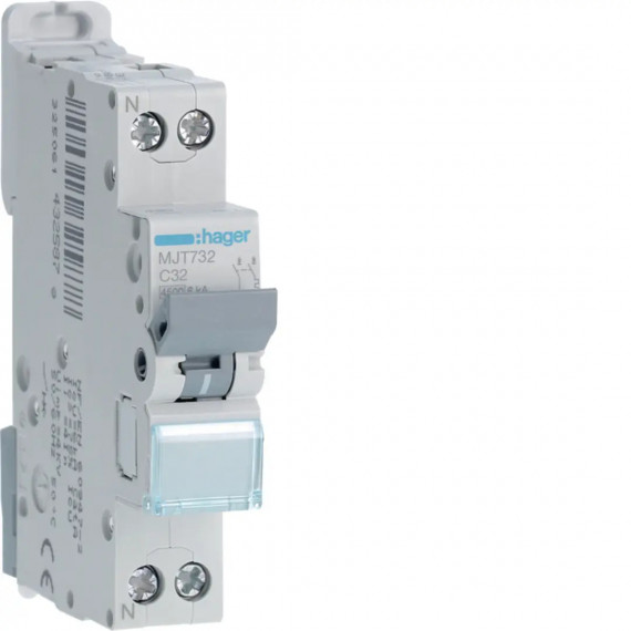DISJONCTEUR 1P+N 4.5-6KA COURBE C - 32A 1 MODULE