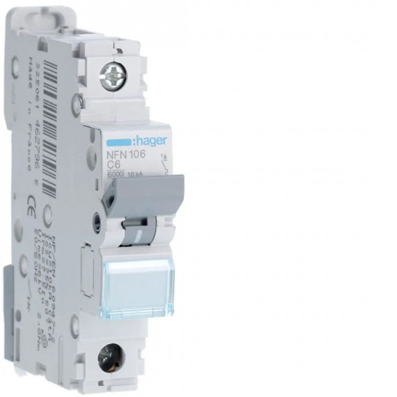 DISJONCTEUR 1P 6-10KA COURBE C 6A 1MODULE