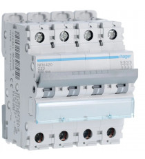 DISJONCTEUR 4P 6-10KA COURBE C - 20A 4 MODULES