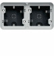 CUBYKO BOITE DOUBLE HORIZONTALE VIDE AVEC 2 ENTREES ASSOCIABLE GRIS IP55