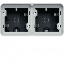 CUBYKO BOITE DOUBLE HORIZONTALE VIDE AVEC 2 ENTREES ASSOCIABLE GRIS IP55