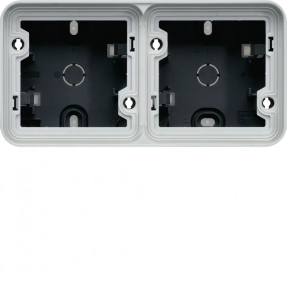CUBYKO BOITE DOUBLE HORIZONTALE VIDE AVEC 2 ENTREES ASSOCIABLE GRIS IP55