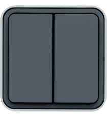 CUBYKO DOUBLE POUSSOIR 1O/1F S AILLIE GRIS IP55