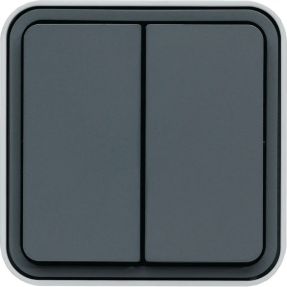CUBYKO DOUBLE POUSSOIR 1O/1F S AILLIE GRIS IP55