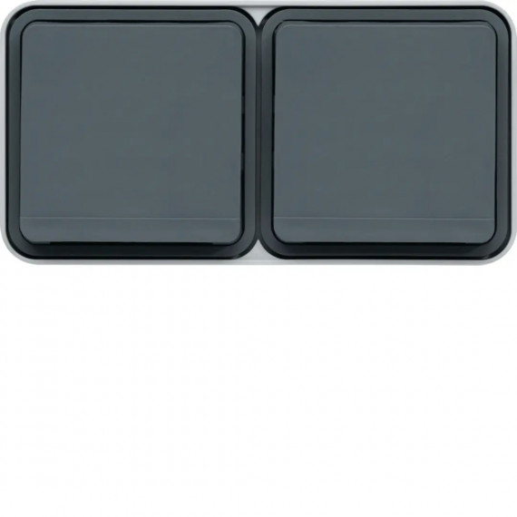 CUBYKO PRISE DOUBLE HORIZONTAL E 2P+T SAILLIE GRIS IP55