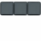 CUBYKO PRISE TRIPLE HORIZONTAL E 2P+T SAILLIE GRIS IP55