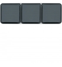 CUBYKO PRISE TRIPLE HORIZONTAL E 2P+T SAILLIE GRIS IP55