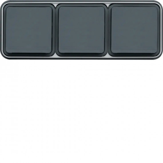 CUBYKO PRISE TRIPLE HORIZONTAL E 2P+T ENCASTRE GRIS IP55
