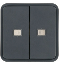 *CUBYKO 2 TOUCHES KNX A VOYANTS COLORIS GRIS