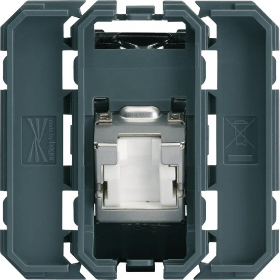 PRISE RJ45 GALLERY CAT.6 STP 2 MODULES INCLINE 45DEG