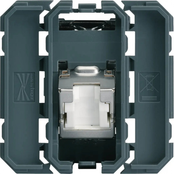 PRISE RJ45 GALLERY CAT.6A STP 2MODULES INCLINE 45DEG
