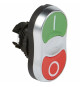 Tête double touche affleurante non lumineuse IP66 Osmoz composable - vert/rouge