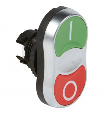 Tête double touche affleurante non lumineuse IP66 Osmoz composable - vert/rouge